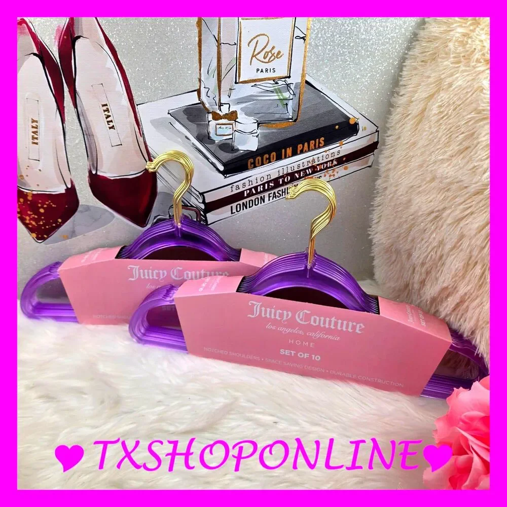 💗👗{Juicy Couture } 2 Pack of 10 purple hangers👗💗NEW